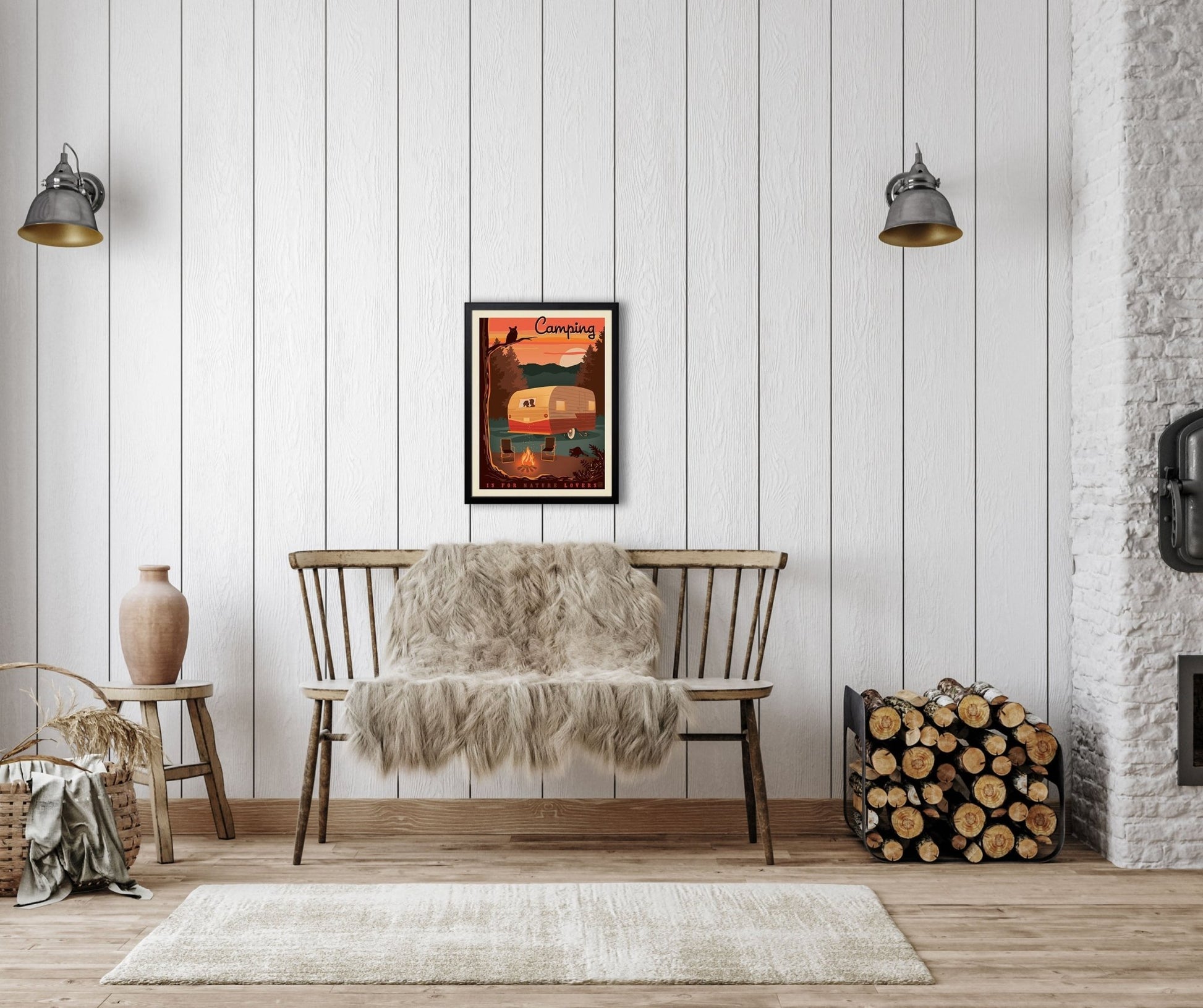 Camping is for Nature Lovers (Lake & Lodge) Art Print - Wander Together Outfitters