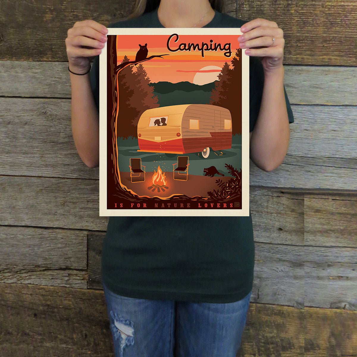 Camping is for Nature Lovers (Lake & Lodge) Art Print - Wander Together Outfitters