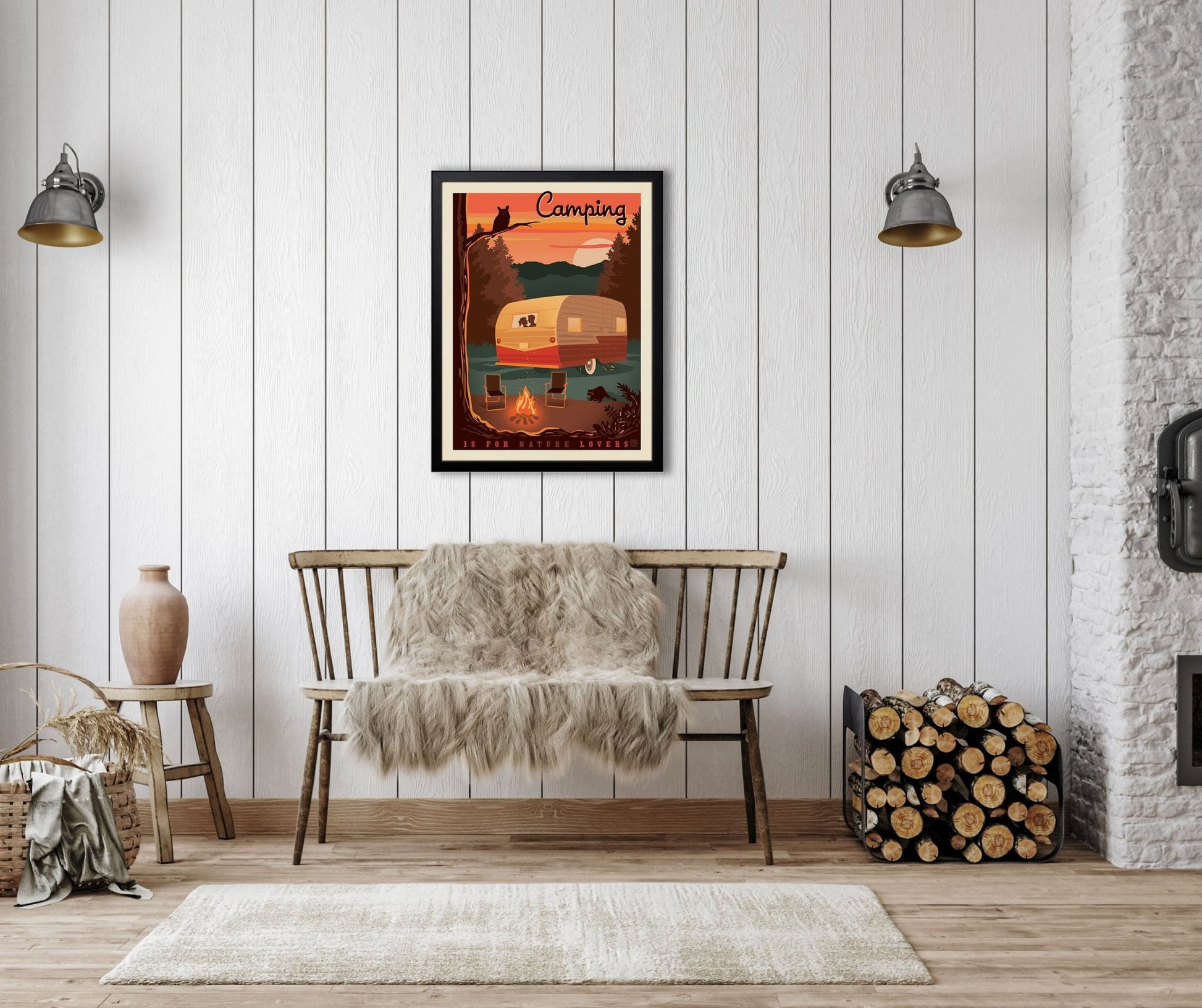 Camping is for Nature Lovers (Lake & Lodge) Art Print - Wander Together Outfitters