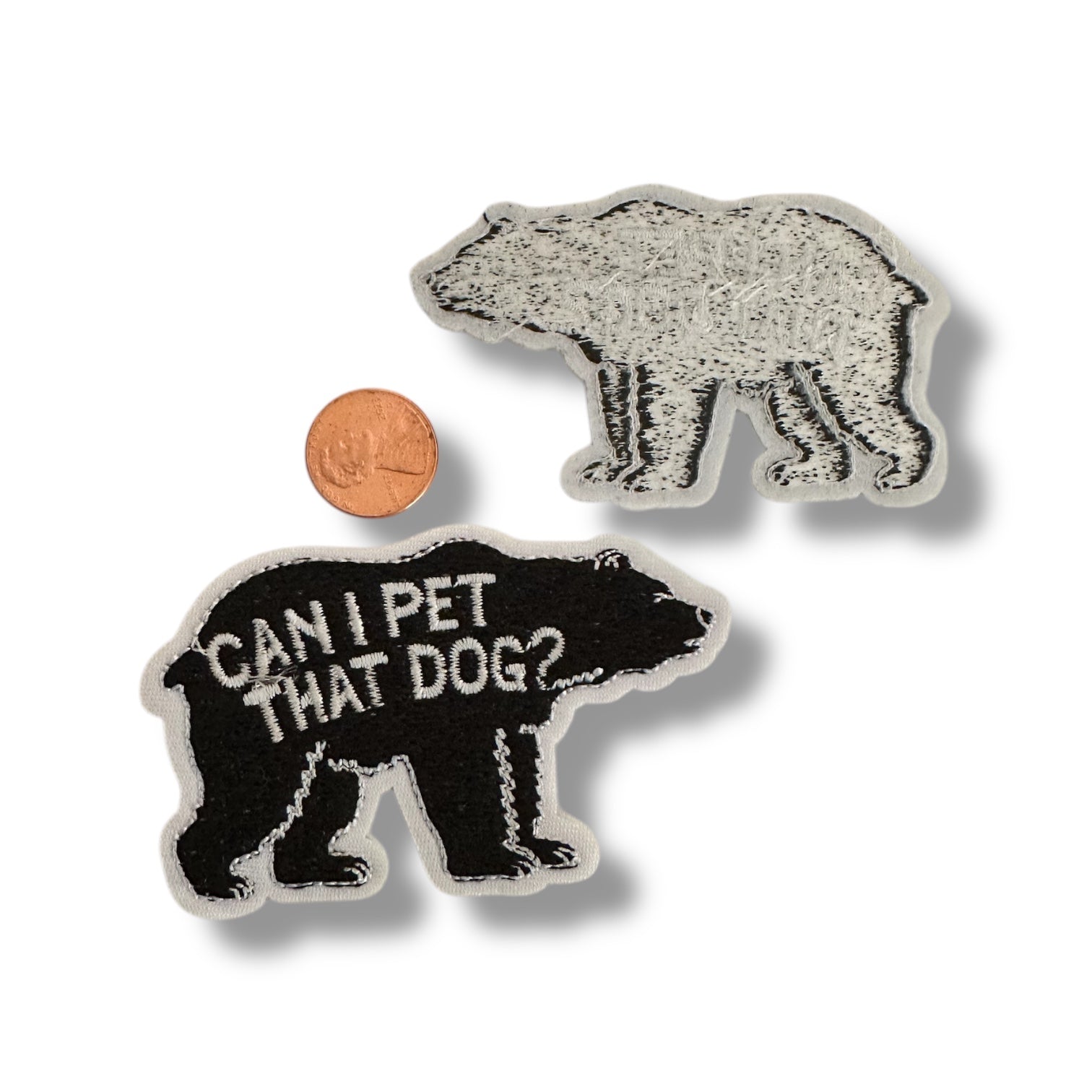 “Can I Pet That Dog” Embroidered Iron On Bear Patch - Wander Together Outfitters