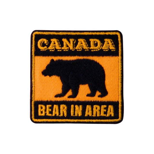"Canada Bear in Area" Embroidered Iron On Patch - Wander Together Outfitters