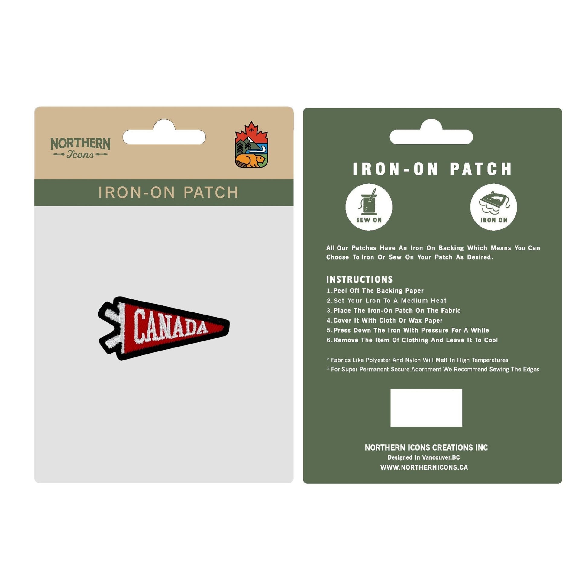 Canada Pennant Iron On Embroidered Patch - Wander Together Outfitters