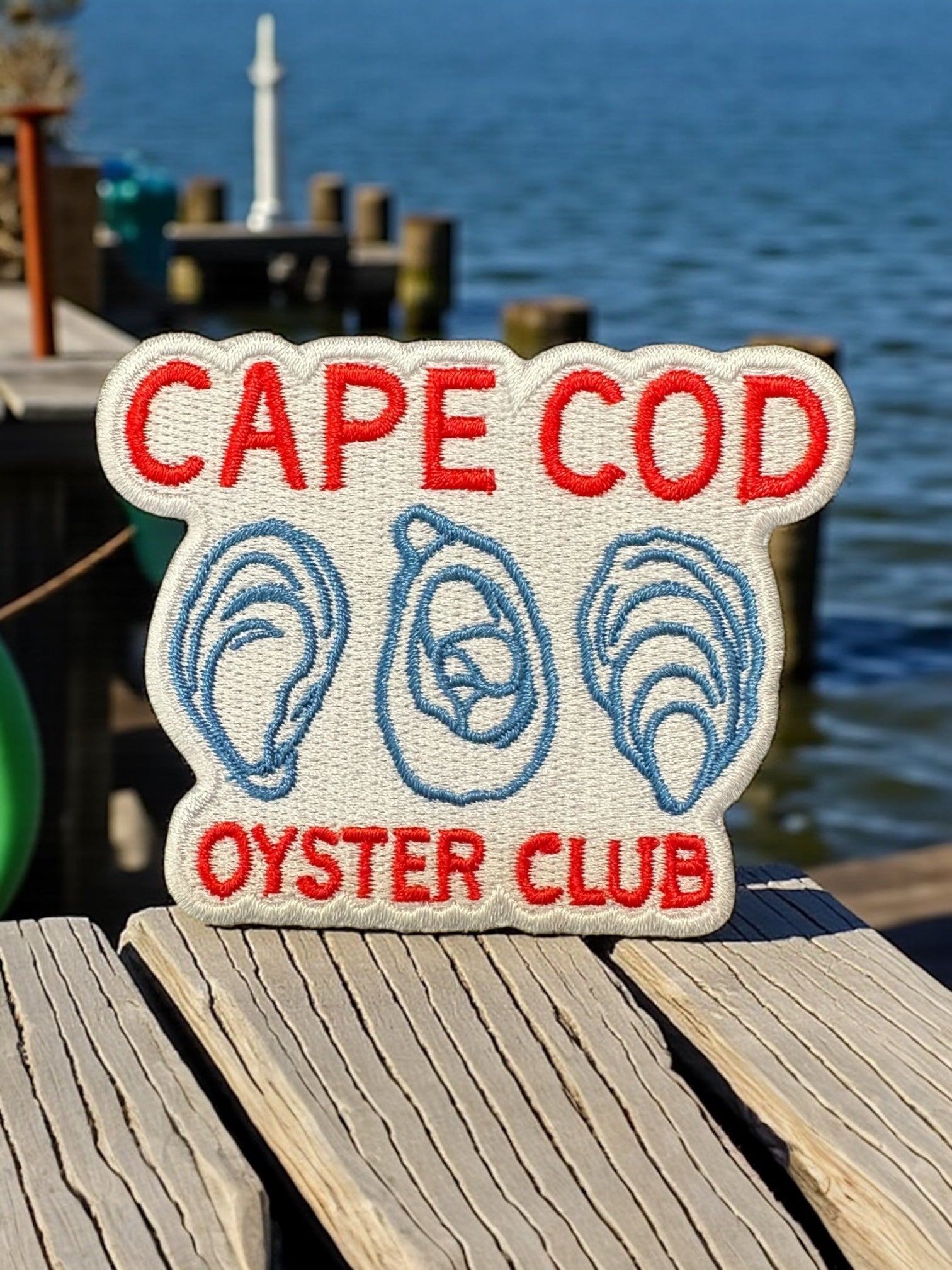 "Cape Cod Oyster Club" Coastal Embroidered Iron On Patch - Wander Together Outfitters