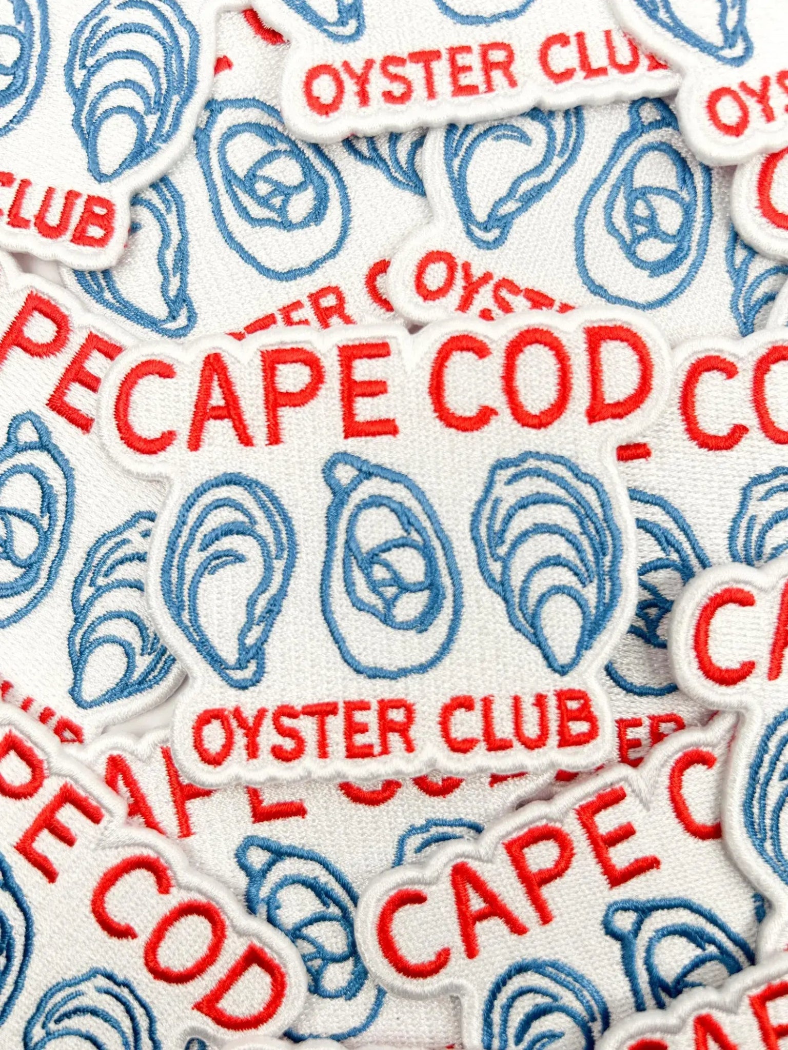 "Cape Cod Oyster Club" Coastal Embroidered Iron On Patch - Wander Together Outfitters