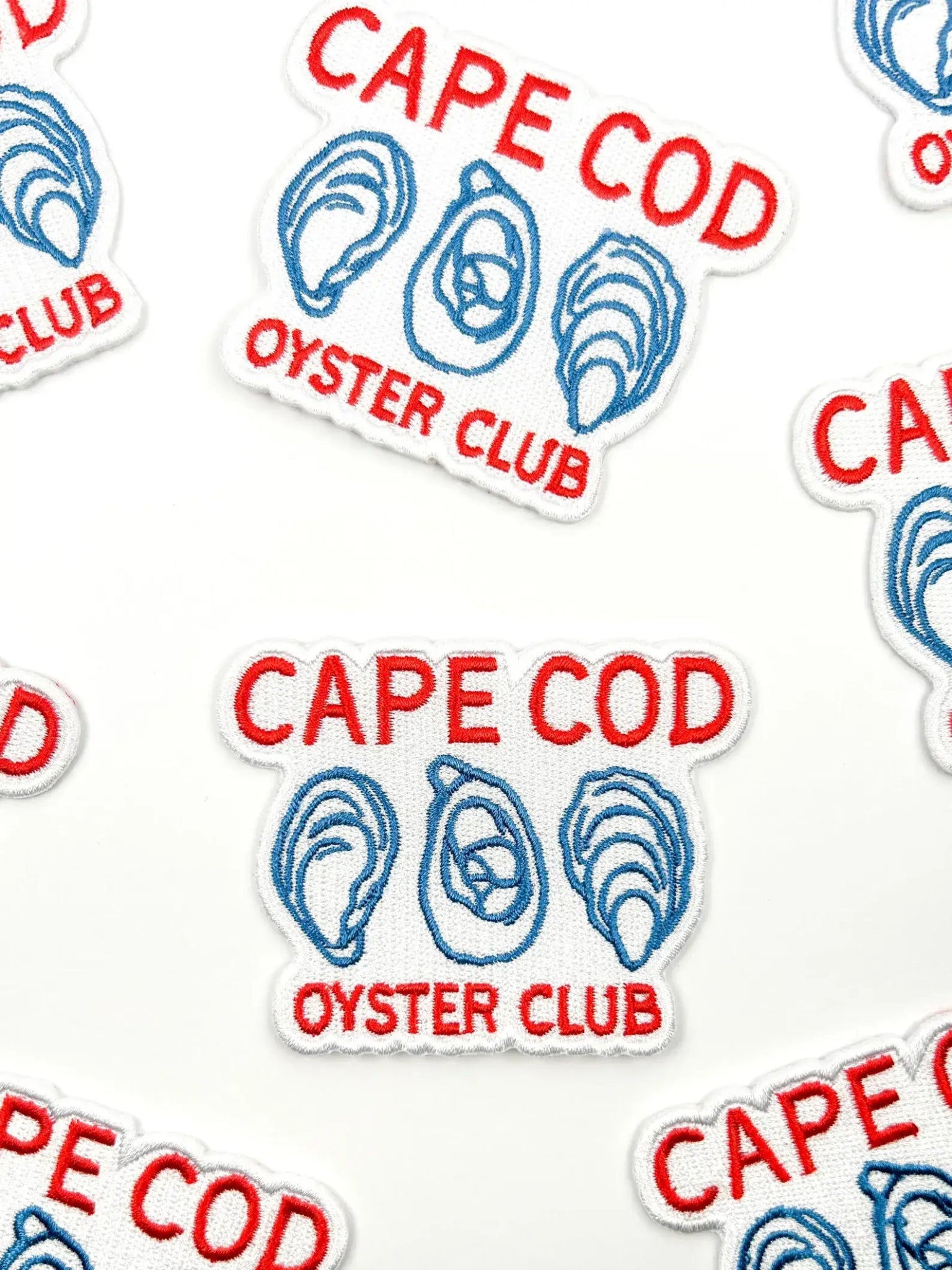 "Cape Cod Oyster Club" Coastal Embroidered Iron On Patch - Wander Together Outfitters