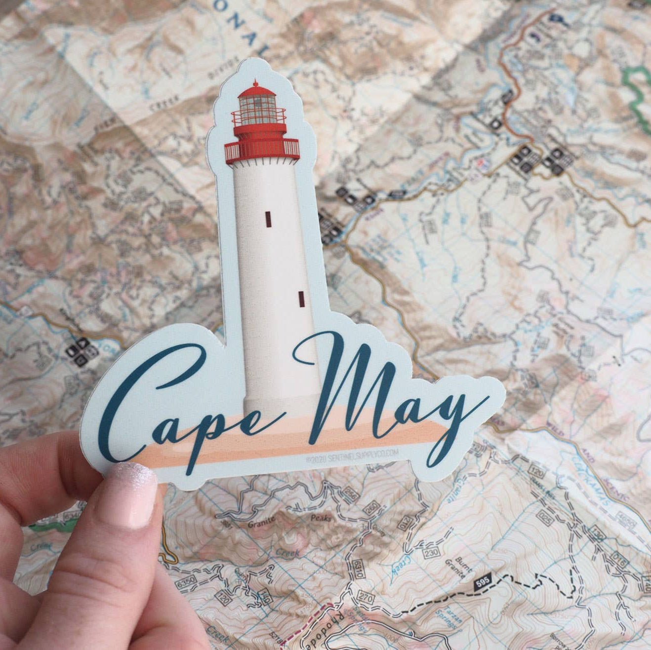 Cape May NJ Sticker with Cape May Lighthouse - Wander Together Outfitters