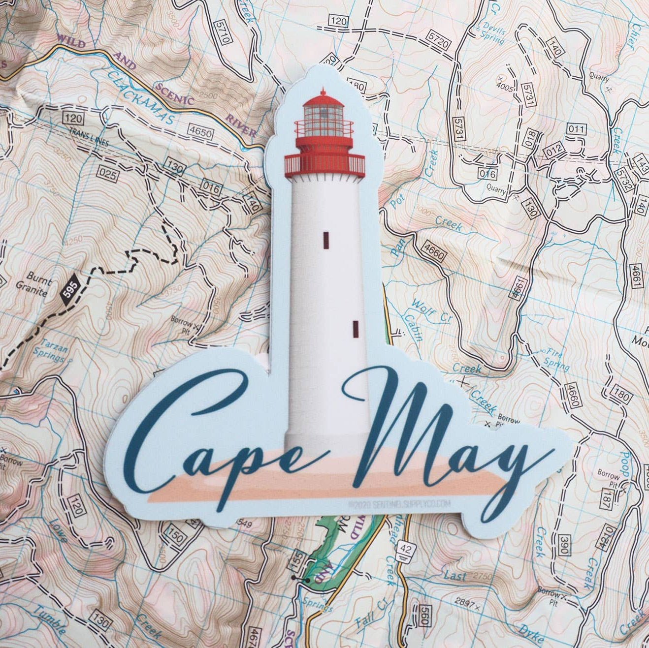 Cape May NJ Sticker with Cape May Lighthouse - Wander Together Outfitters