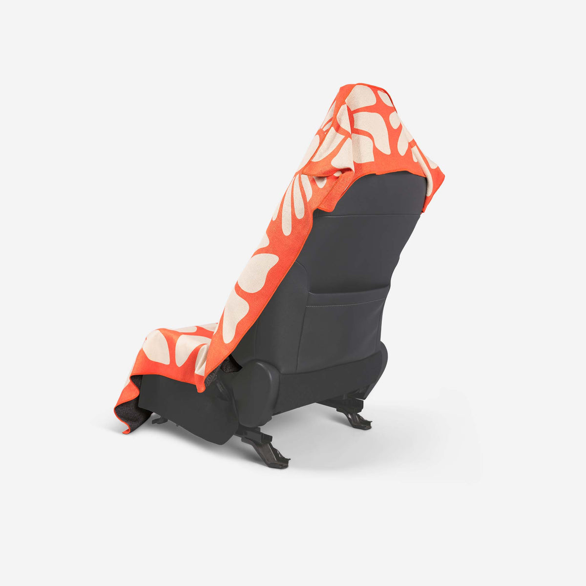 Car Seat Cover Towel: Big Flowers Expedition Orange - Wander Together Outfitters