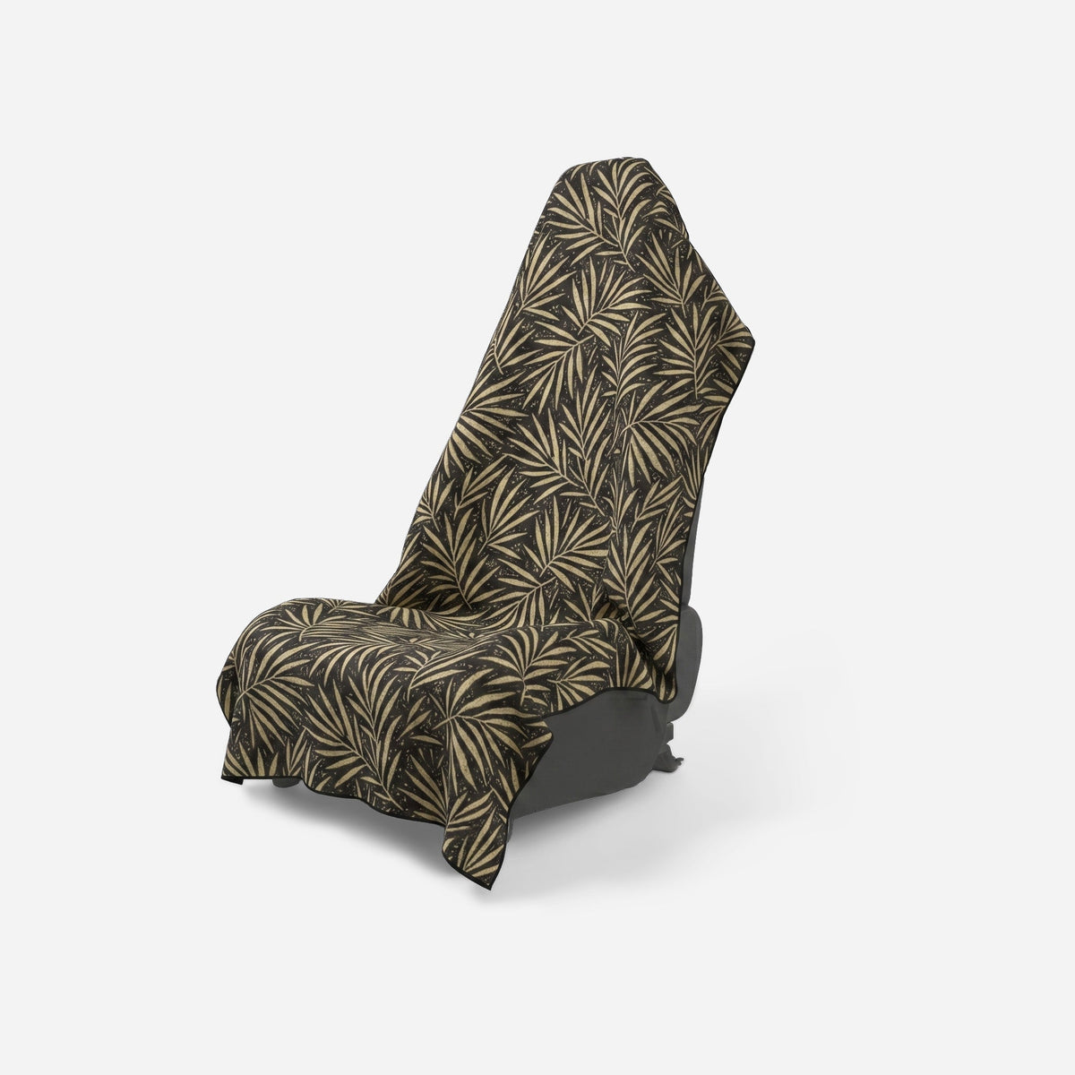 Car Seat Cover Towel: Heritage Palm Black and Tan - Wander Together Outfitters