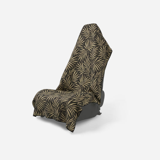 Car Seat Cover Towel: Heritage Palm Black and Tan - Wander Together Outfitters