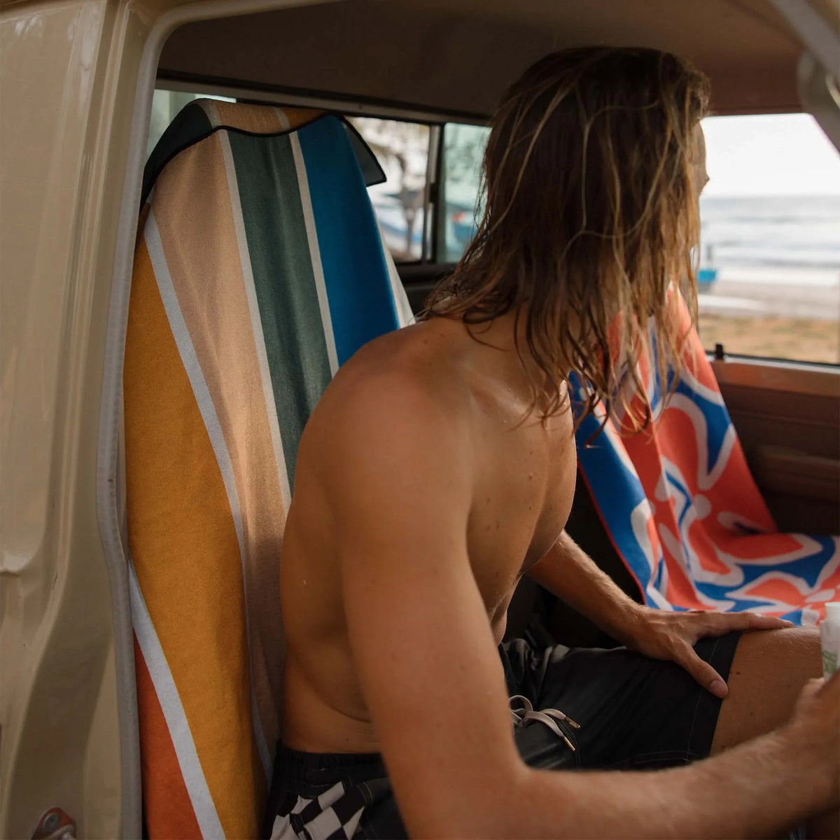 Car Seat Cover Towel: Stripes Retro - Wander Together Outfitters