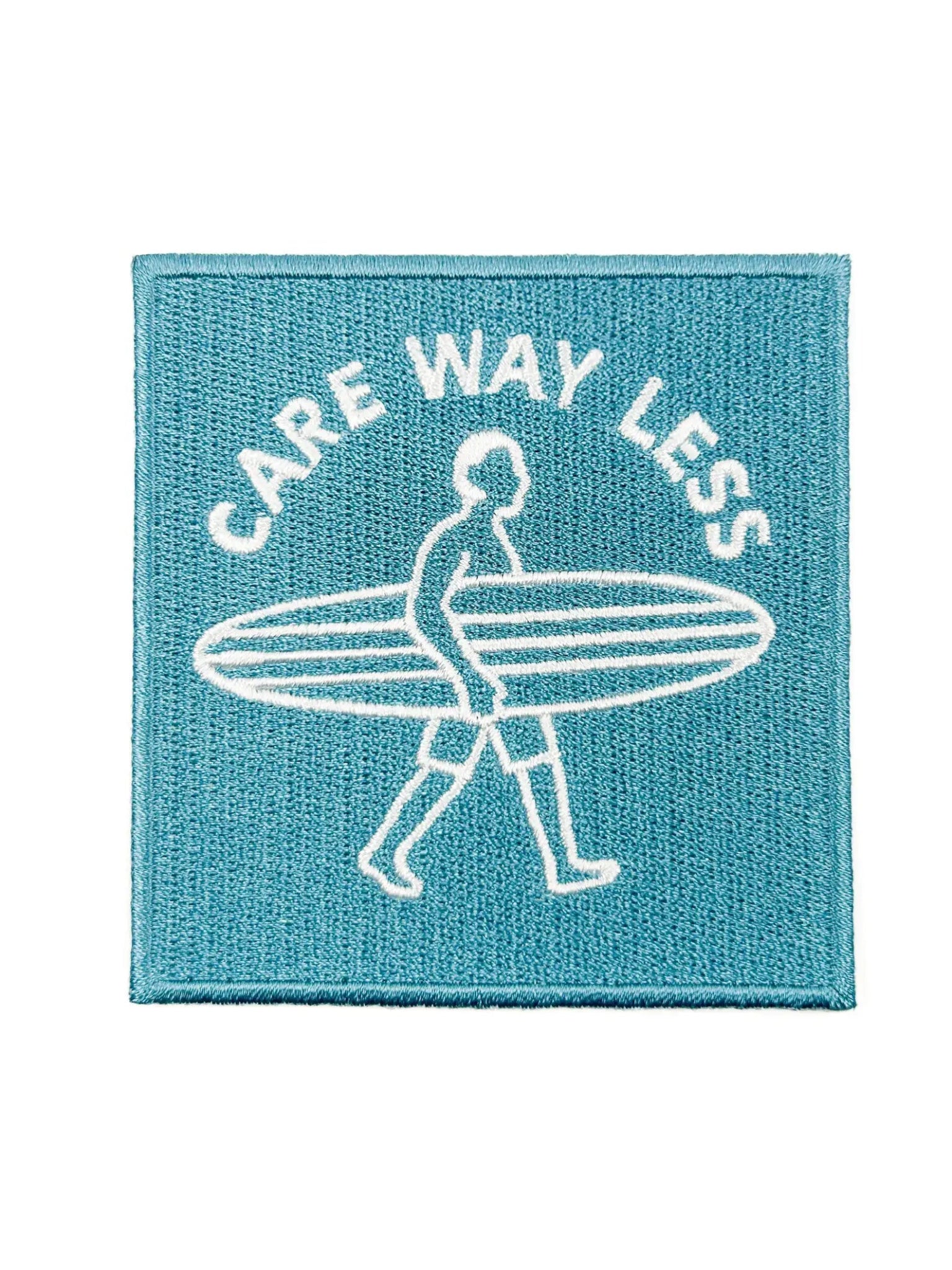 "Care Way Less" Embroidered Iron On Surf Patch - Wander Together Outfitters