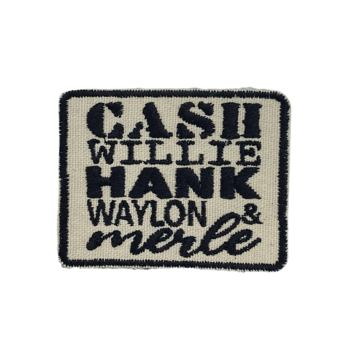 “Cash Willie Hank Waylon Merle” Distressed Iron on Patch - Wander Together Outfitters