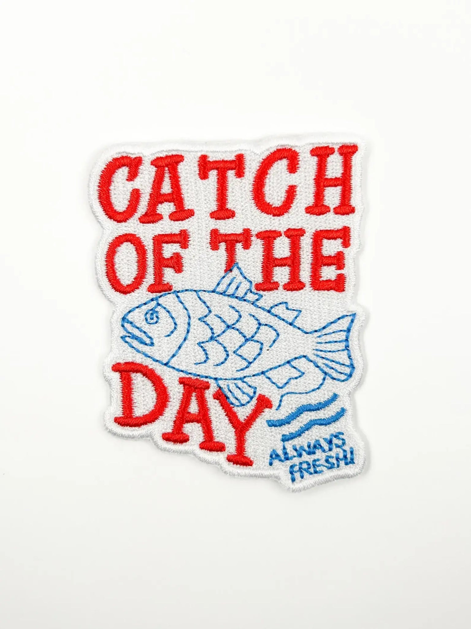 "Catch of the Day" Fun Embroidered Iron On Coastal Patch - Wander Together Outfitters