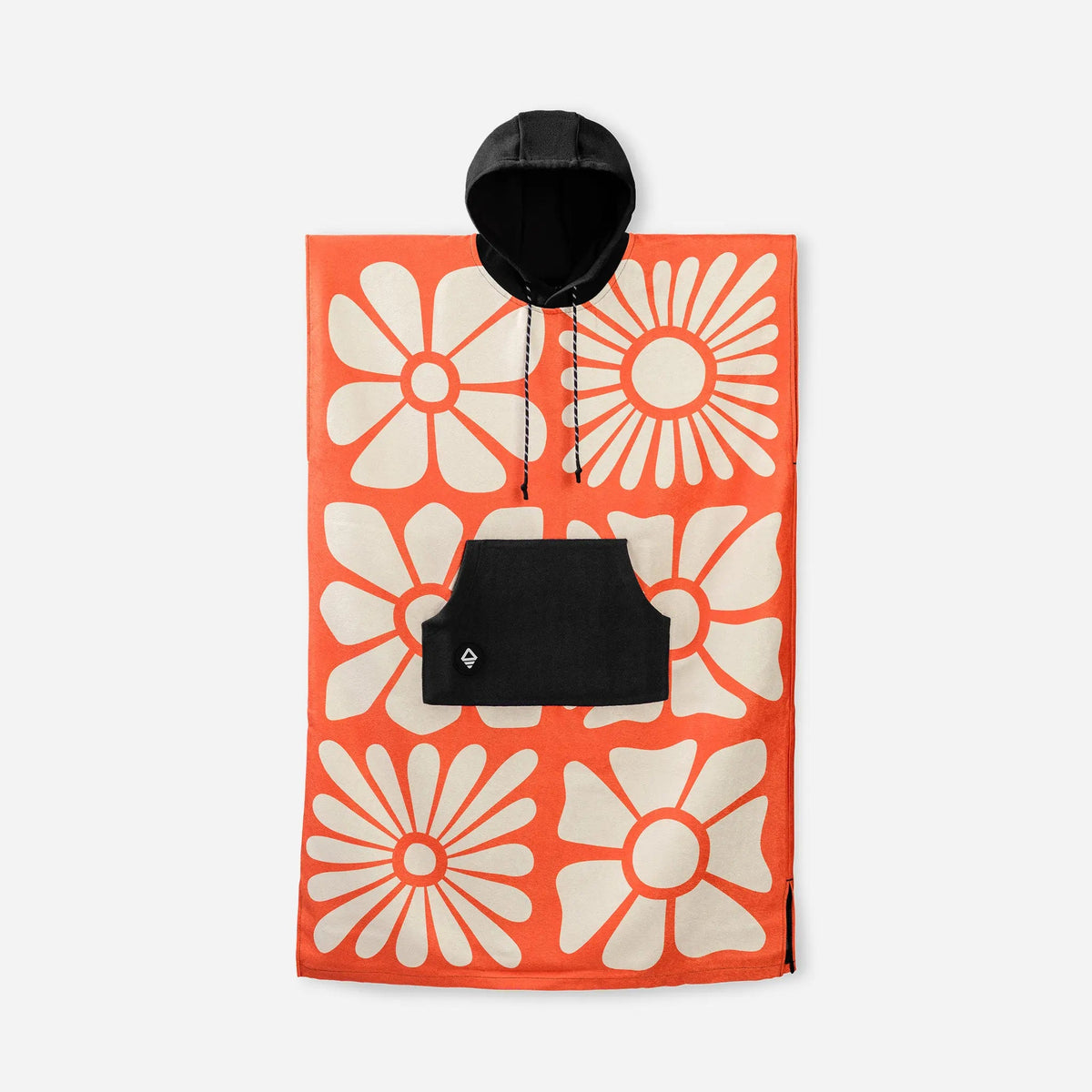 Changing Poncho: Big Flowers Expedition Orange - Wander Together Outfitters