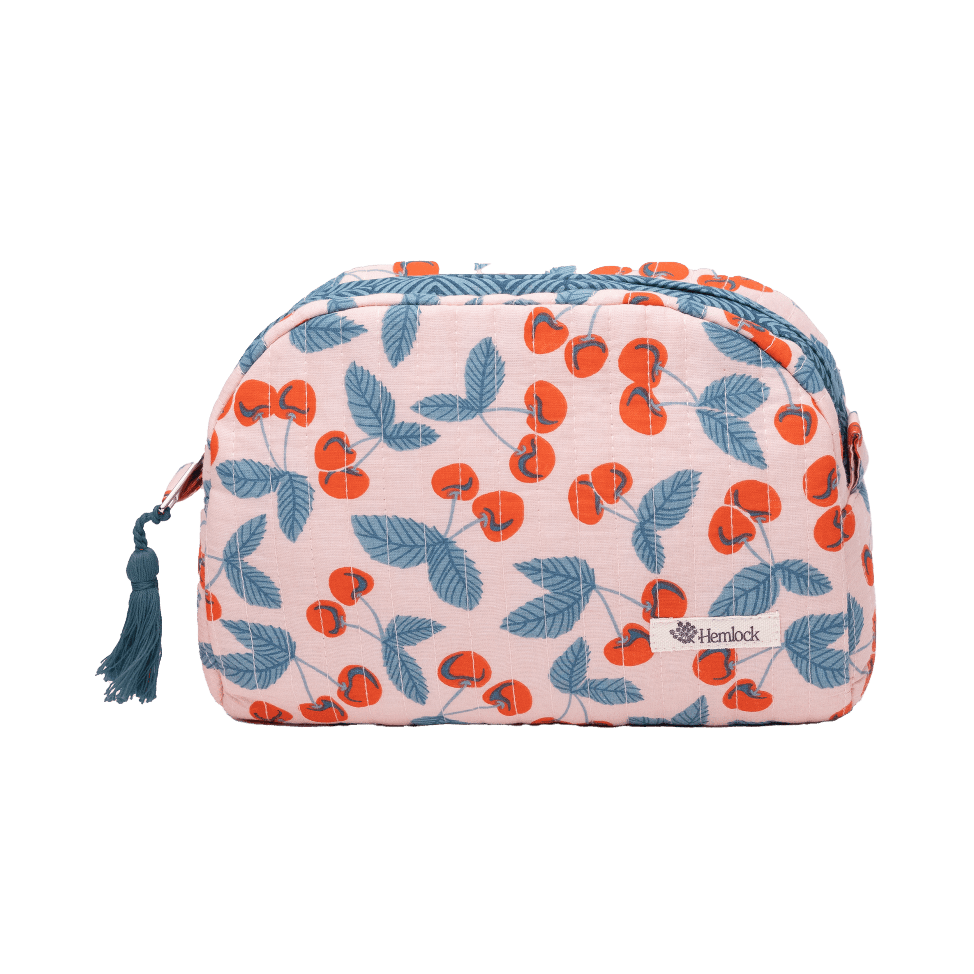 Cherry Small Quilted Scallop Zipper Pouch - Wander Together Outfitters