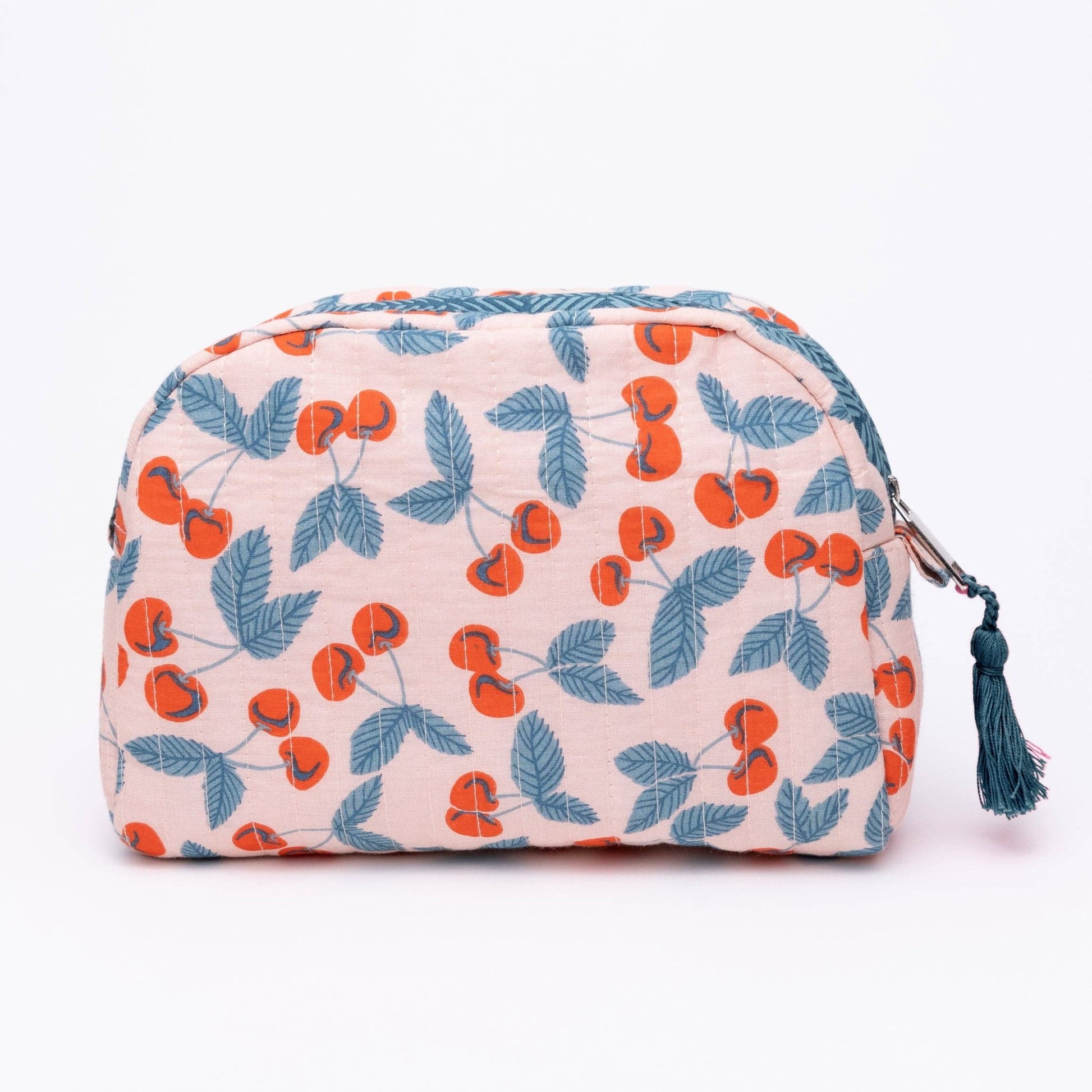 Cherry Small Quilted Scallop Zipper Pouch - Wander Together Outfitters