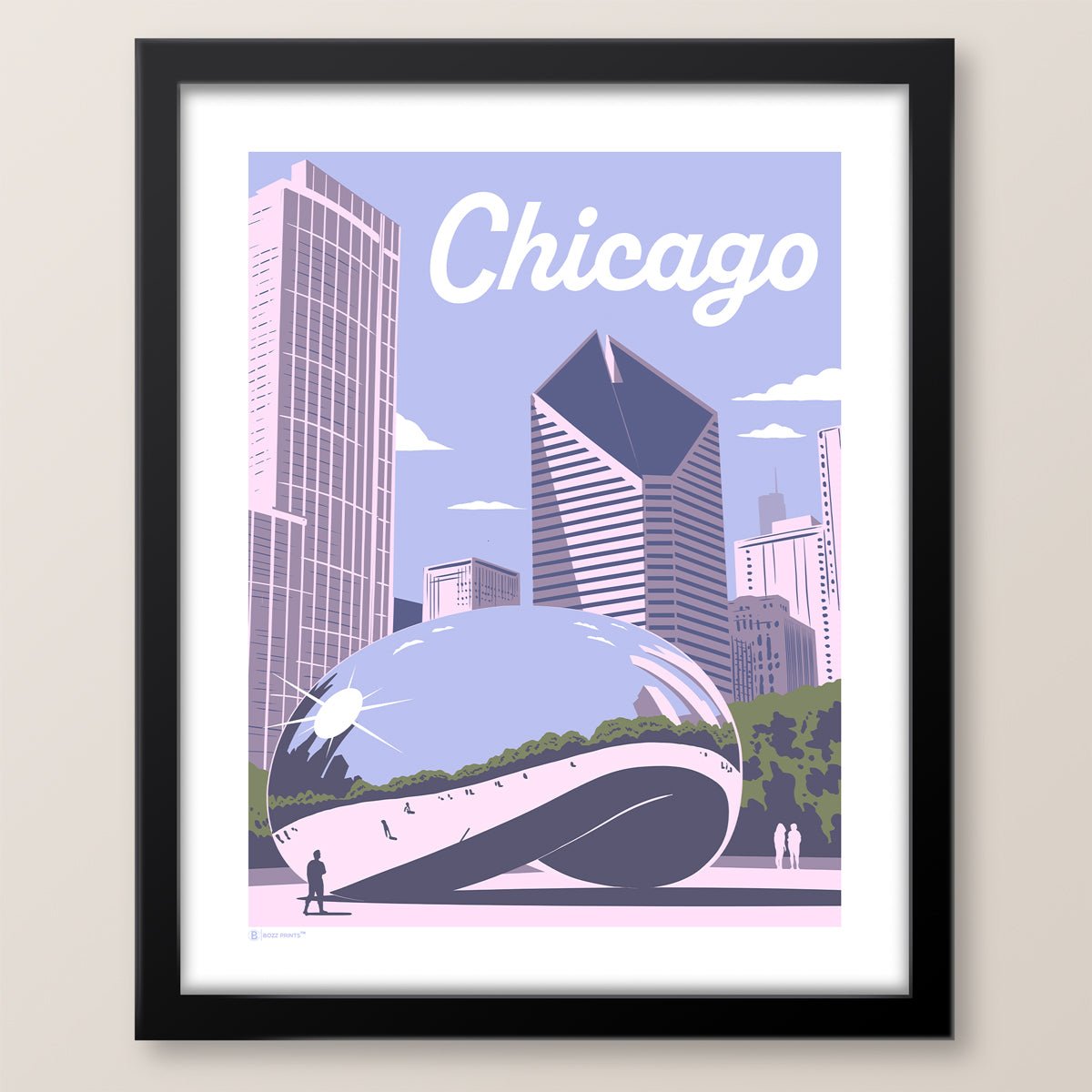 Chicago Cloud Gate Skyline Print - Wander Together Outfitters