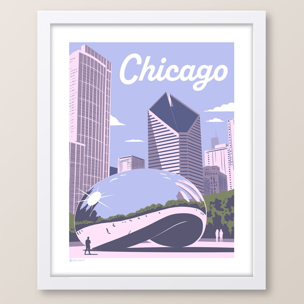 Chicago Cloud Gate Skyline Print - Wander Together Outfitters