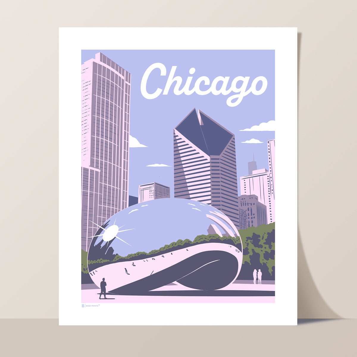 Chicago Cloud Gate Skyline Print - Wander Together Outfitters