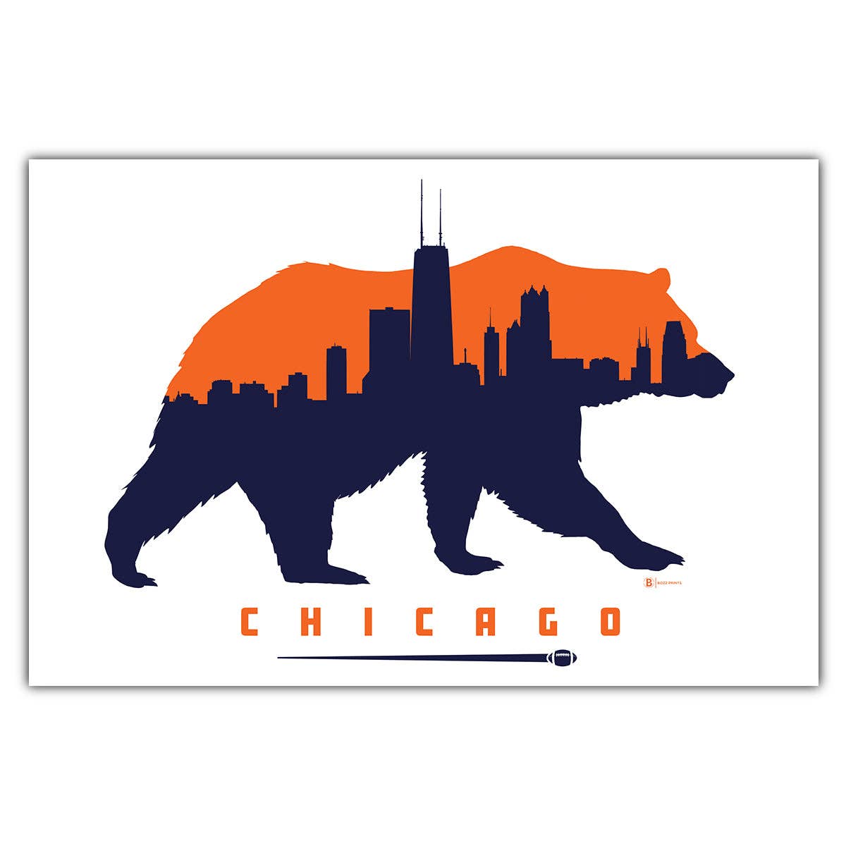 Chicago Football Postcard - Wander Together Outfitters