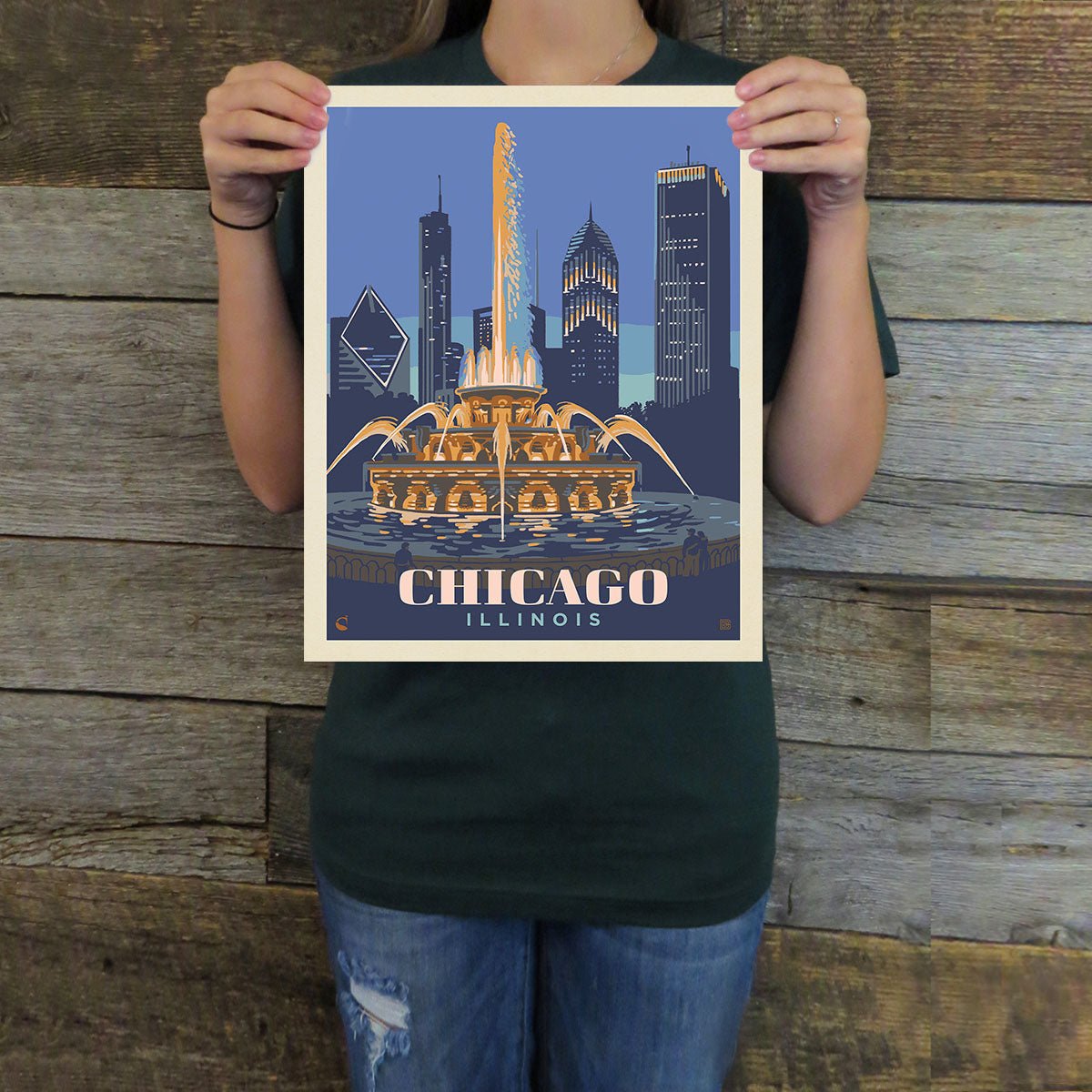 Chicago: Fountain of Light (American Travel) Art Print - Wander Together Outfitters