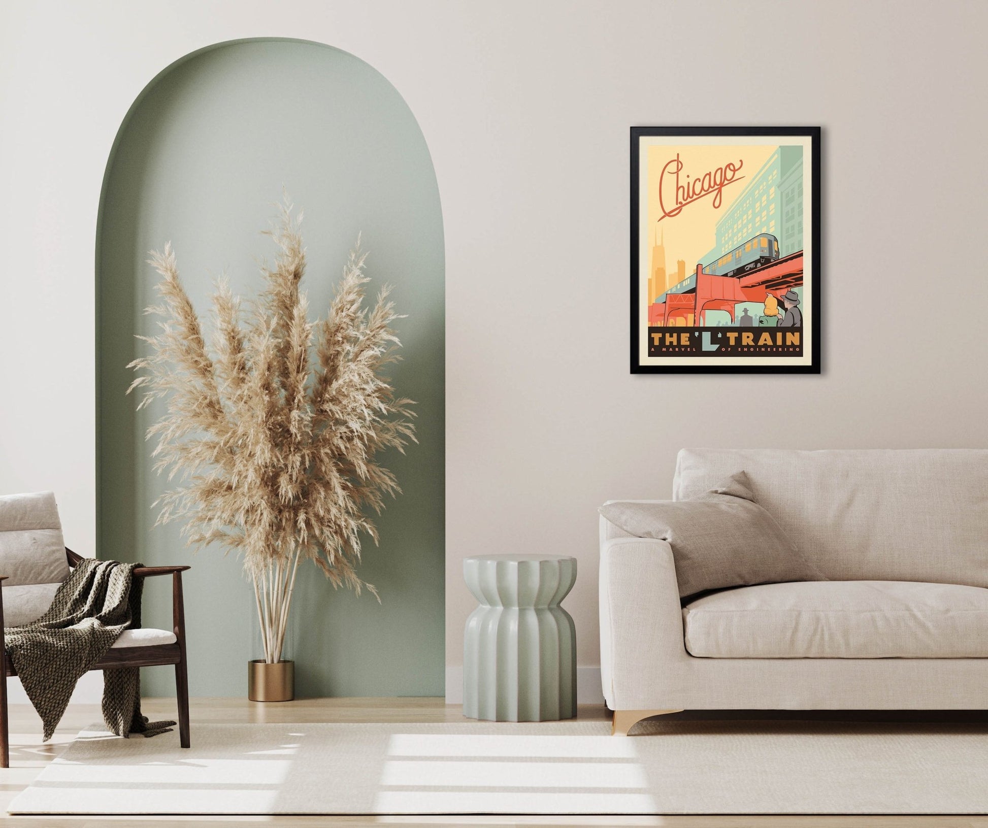 Chicago: L Train (American Travel) Art Print - Wander Together Outfitters