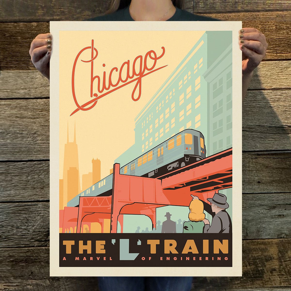 Chicago: L Train (American Travel) Art Print - Wander Together Outfitters