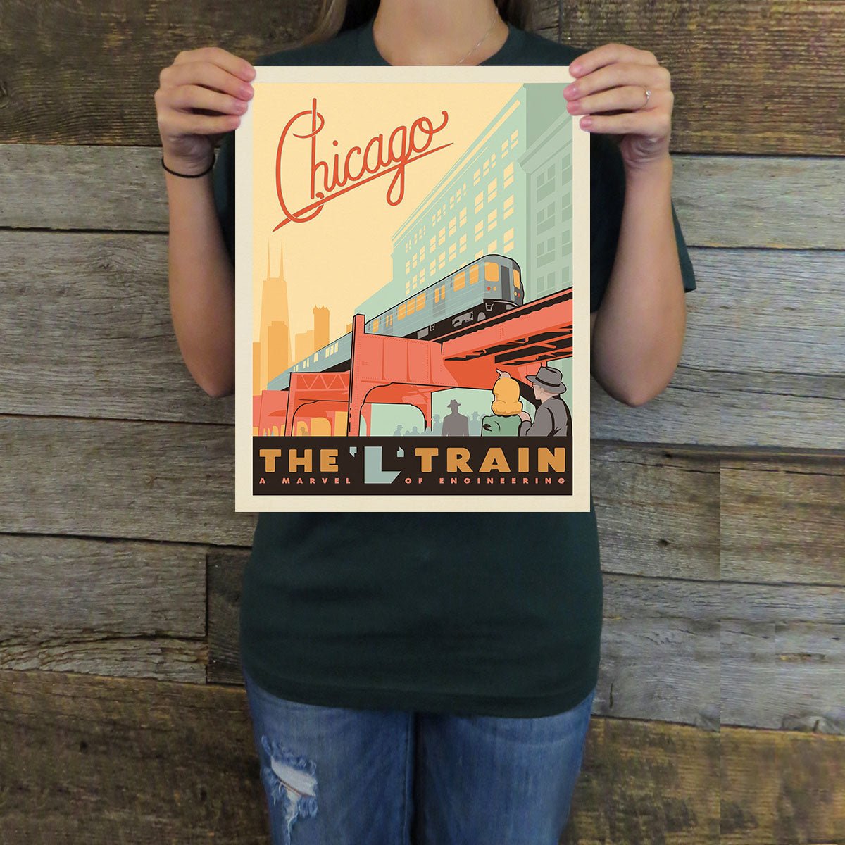 Chicago: L Train (American Travel) Art Print - Wander Together Outfitters
