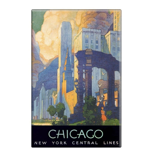 “Chicago - New York Central Lines" Magnet Travel Poster Reproduction - Wander Together Outfitters