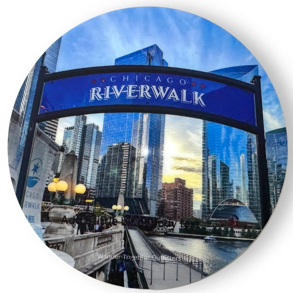 Chicago Riverwalk Photo Vinyl Sticker - Wander Together Outfitters