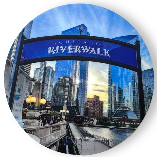 Chicago Riverwalk Photo Vinyl Sticker - Wander Together Outfitters