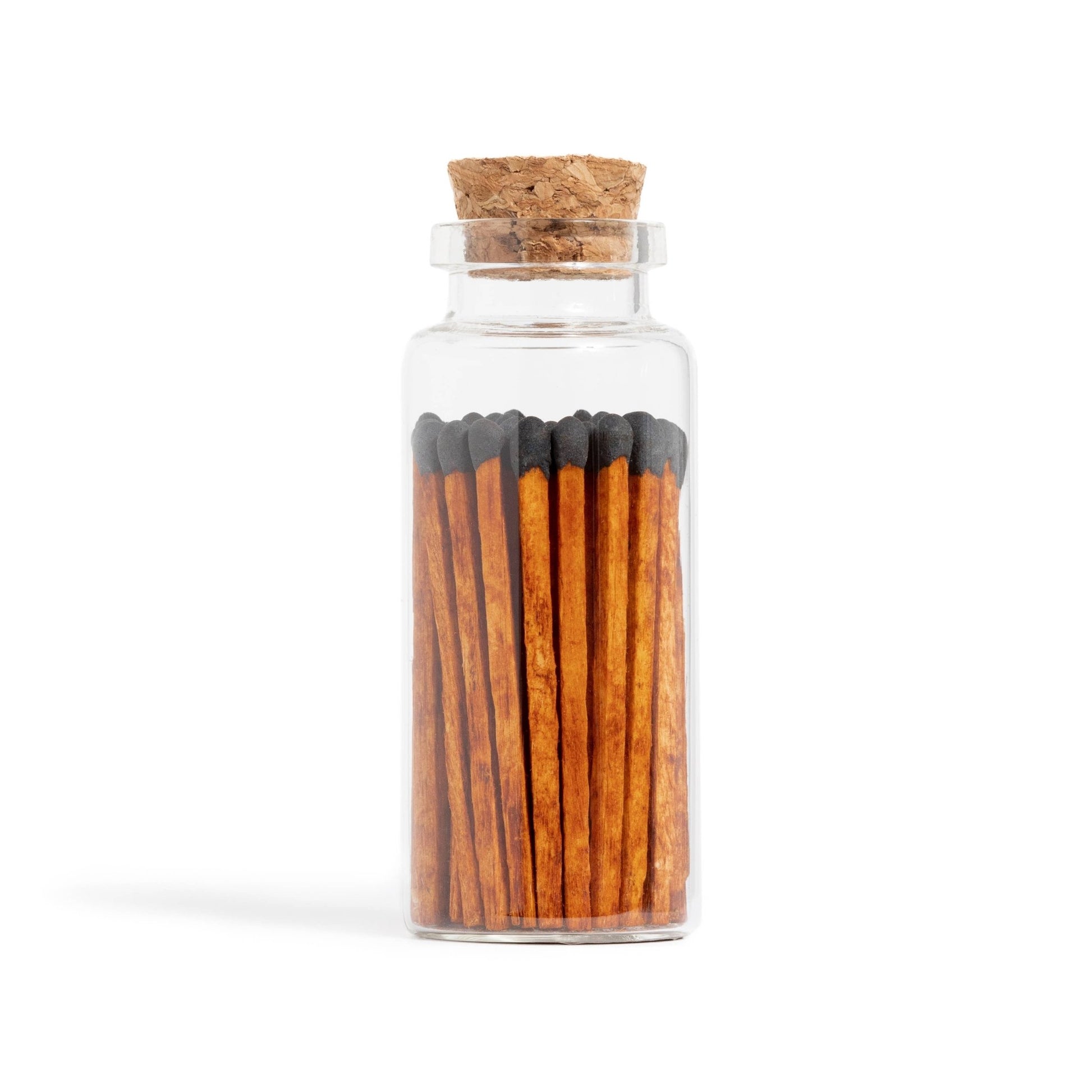 Cinnamon Colored Matches in Medium Corked Vial (Black or White) - Wander Together Outfitters