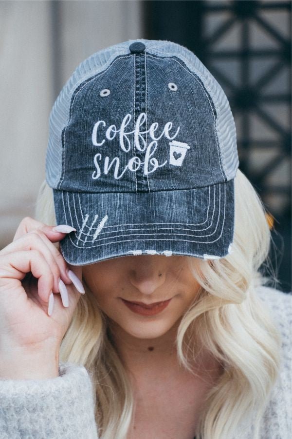 Coffee Themed Distressed Unisex Caps - Variety of Sayings! (SALE) - Wander Together Outfitters