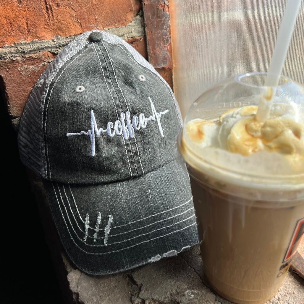 Coffee Themed Distressed Unisex Caps - Variety of Sayings! (SALE) - Wander Together Outfitters