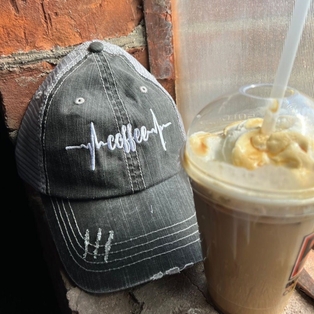 Coffee Themed Distressed Unisex Caps - Variety of Sayings! (SALE) - Wander Together Outfitters