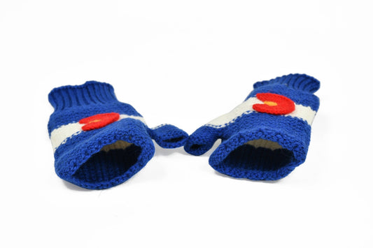 Colorado Flag Alpaca Fingerless Mitts Wrist Warmers - Wander Together Outfitters