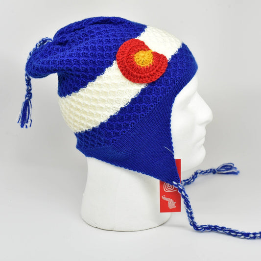 Colorado Flag Chullo Cap Hand Knit 100% Alpaca Artisan Made - Wander Together Outfitters