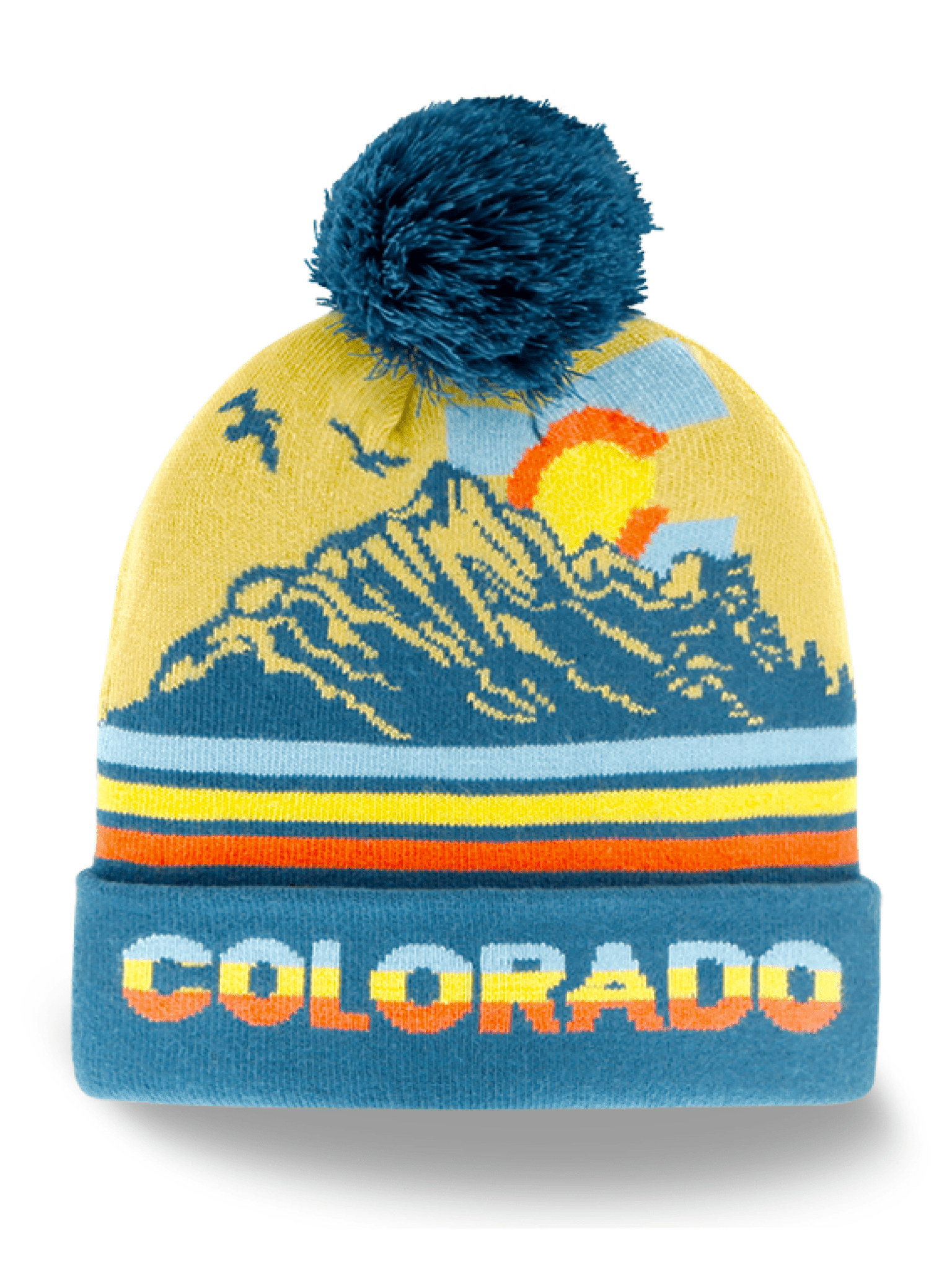 Colorado Rockies Mountain Knit Pom Beanie - Wander Together Outfitters