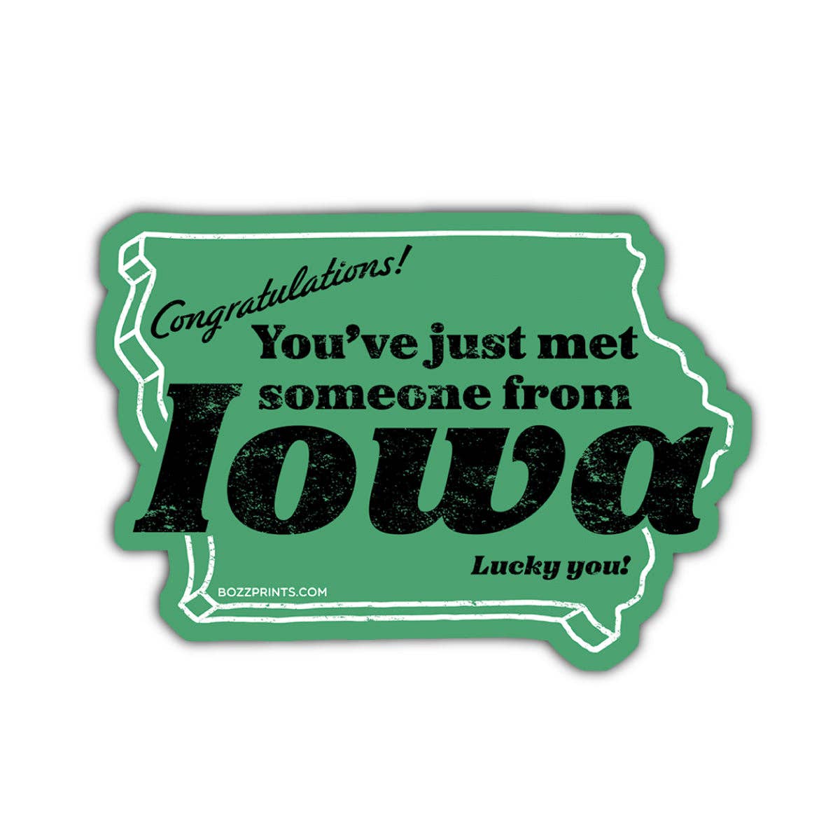 "Congratulations! You’ve Just Met Someone from Iowa" Vinyl Sticker - Wander Together Outfitters