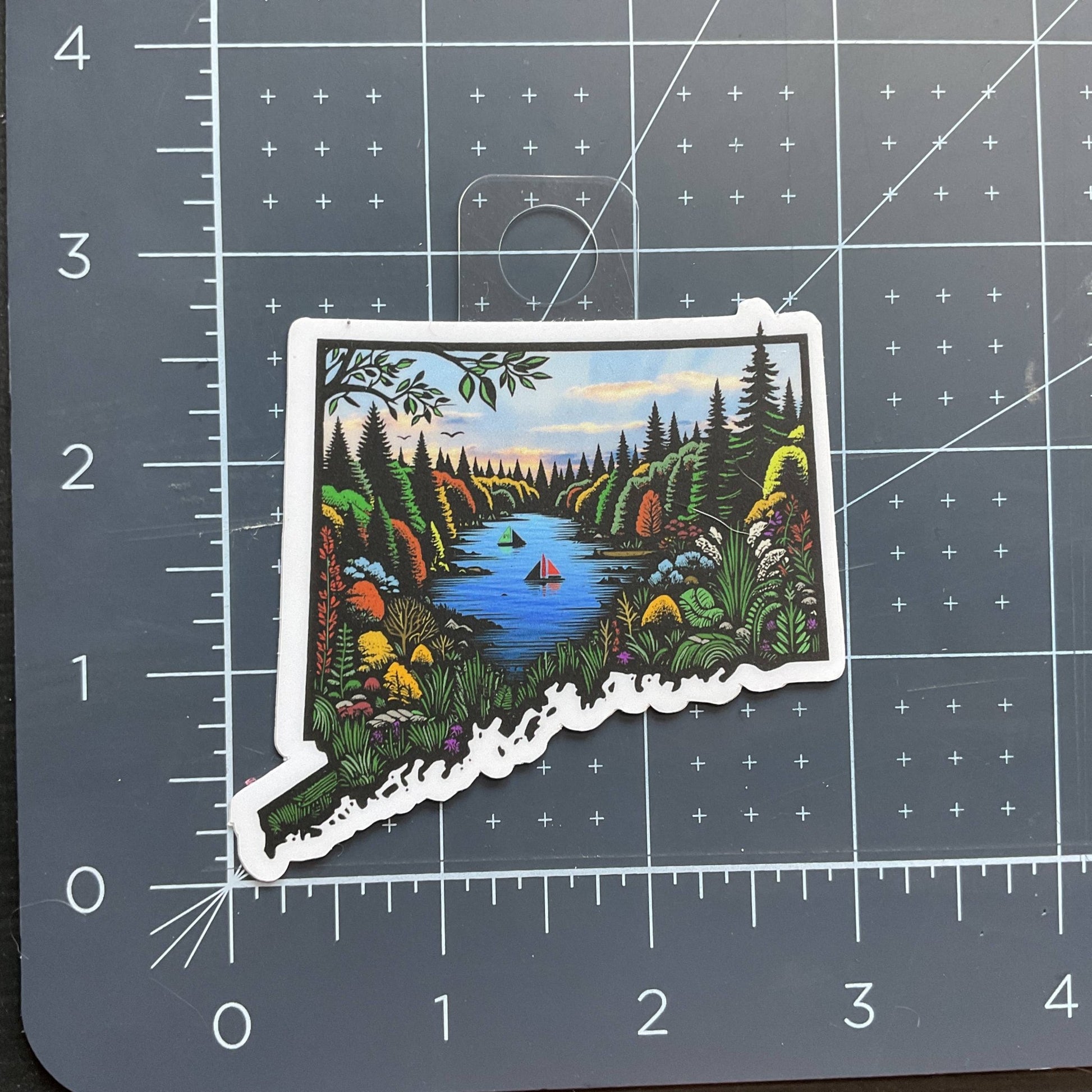 Connecticut State - Autumn On The  River - 3” Vinyl Sticker - Wander Together Outfitters