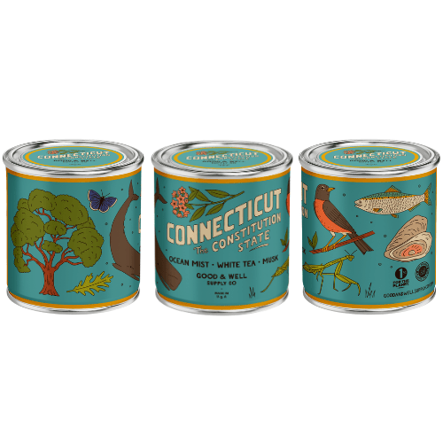 Connecticut State Candle (Ocean, Tea, Musk) - Wander Together Outfitters