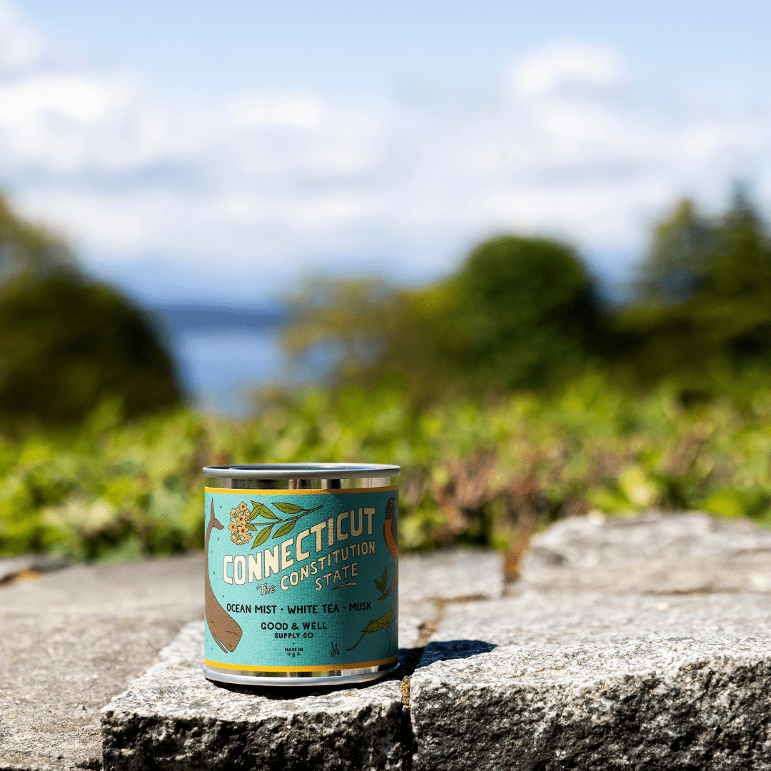 Connecticut State Candle (Ocean, Tea, Musk) - Wander Together Outfitters
