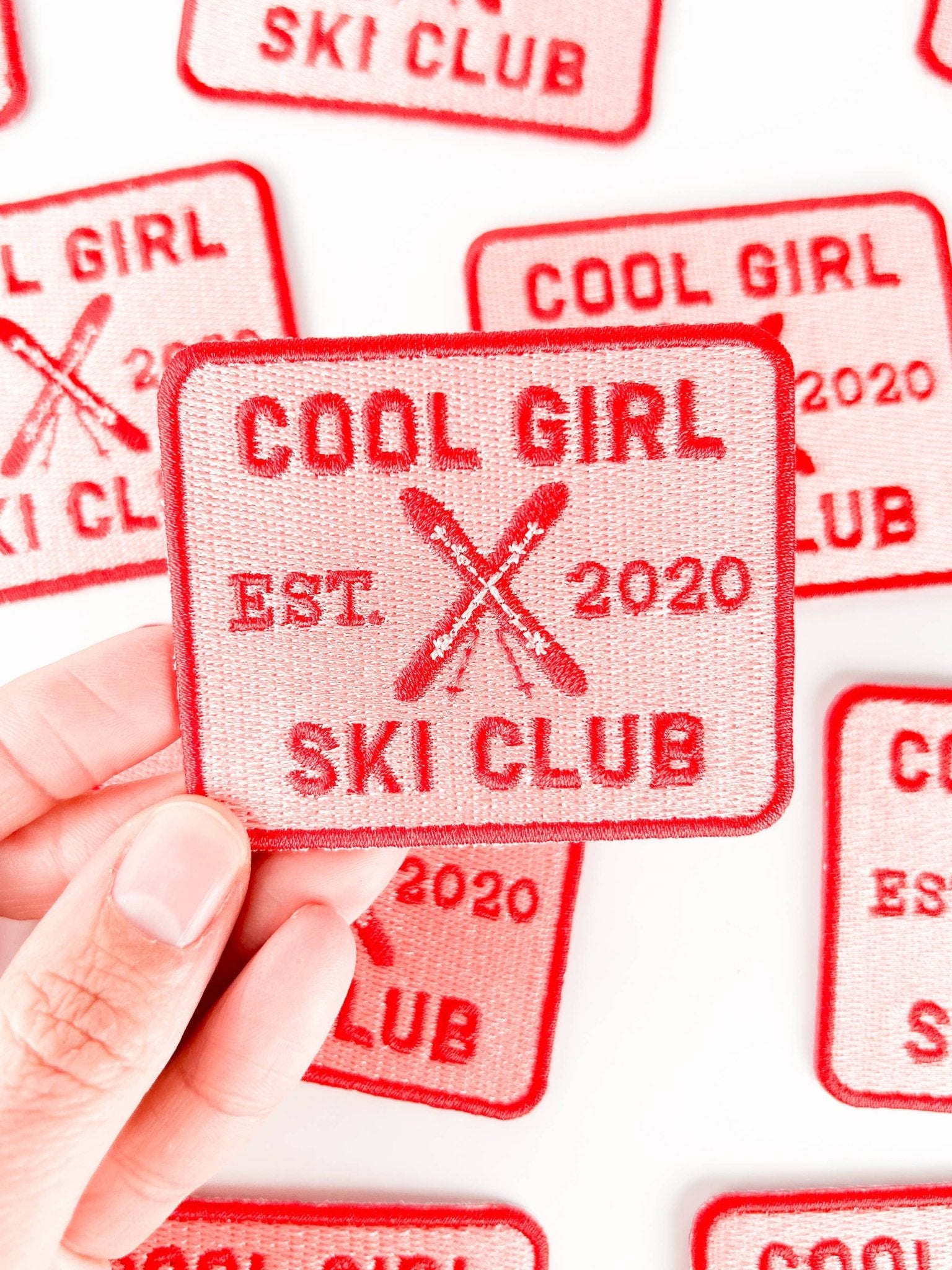 “Cool Girl Ski Club” Retro Embroidered Iron On Patch - Wander Together Outfitters