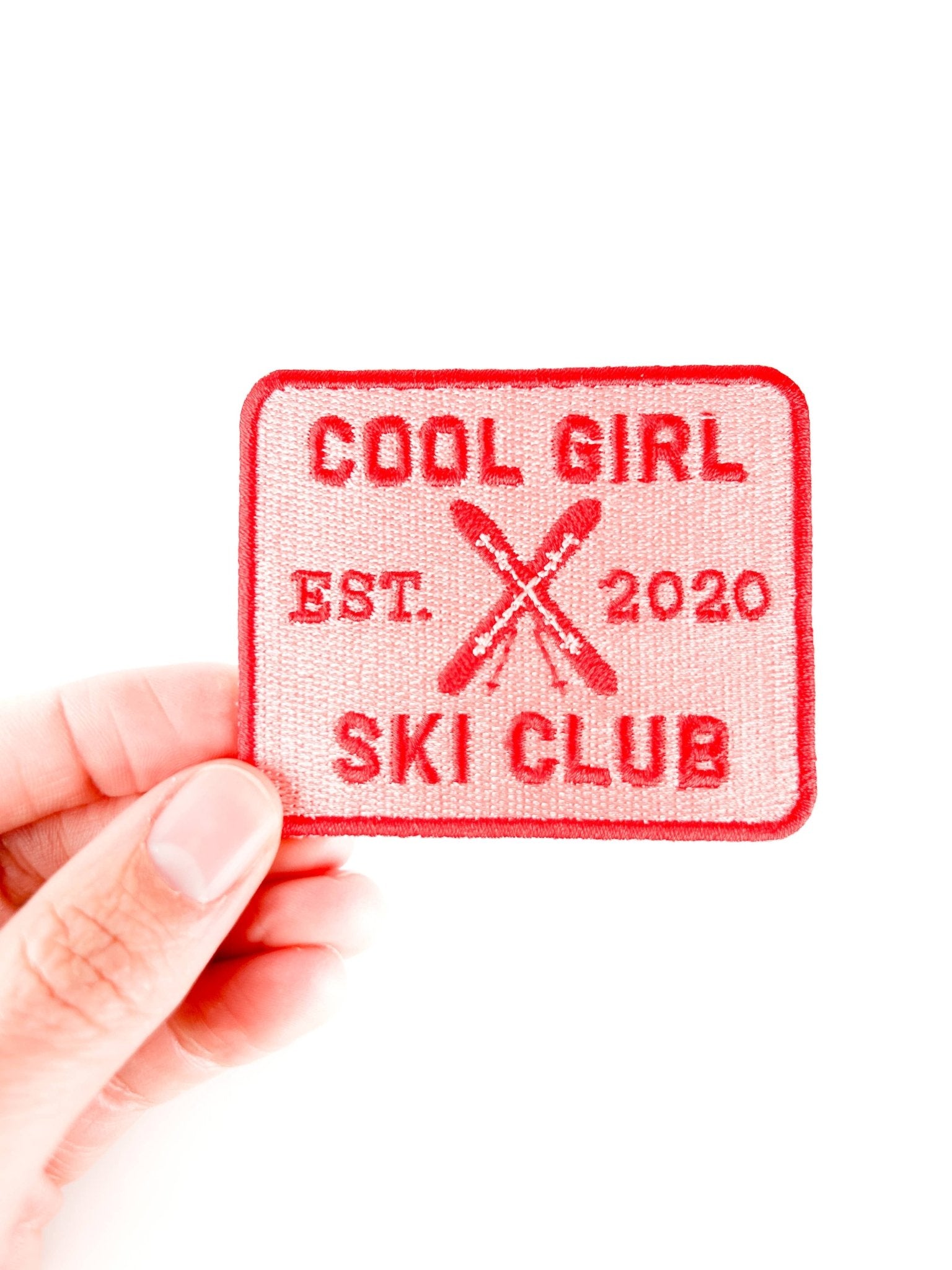 “Cool Girl Ski Club” Retro Embroidered Iron On Patch - Wander Together Outfitters