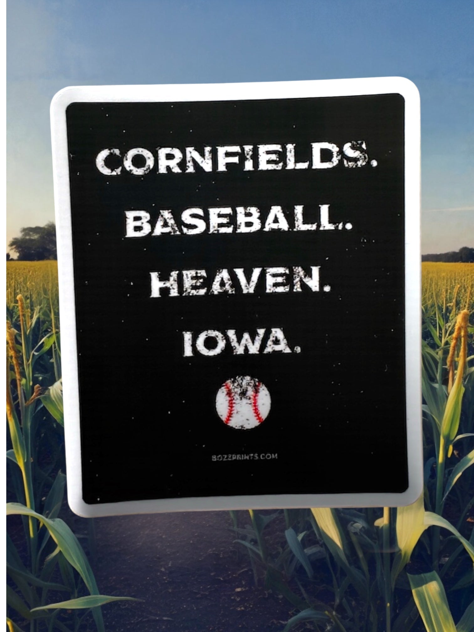 "Cornfields. Baseball. Heaven. Iowa" Vinyl Sticker - Wander Together Outfitters