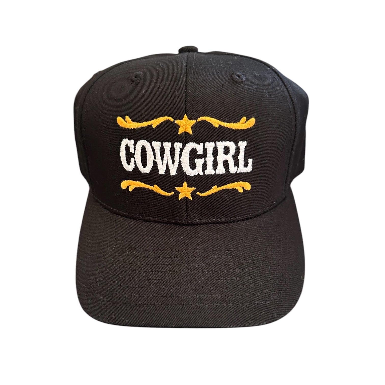 “Cowgirl” Embroidered Cap with Aztec Print (Yellow or Black) - Wander Together Outfitters