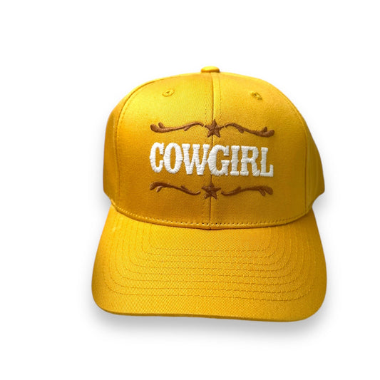 “Cowgirl” Embroidered Cap with Aztec Print (Yellow or Black) - Wander Together Outfitters
