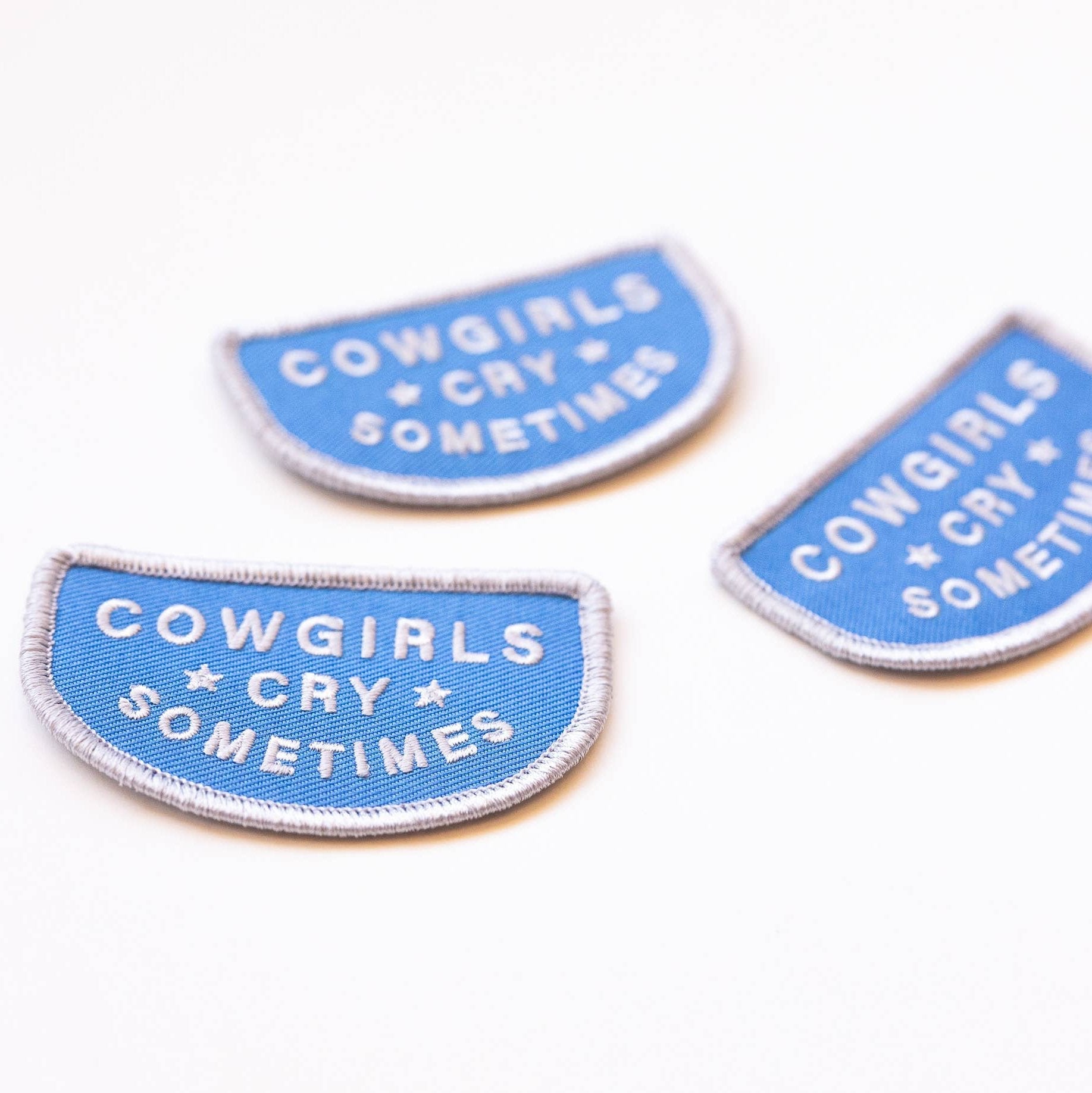 "Cowgirls Cry Sometimes" Embroidered Iron on Patch - Wander Together Outfitters