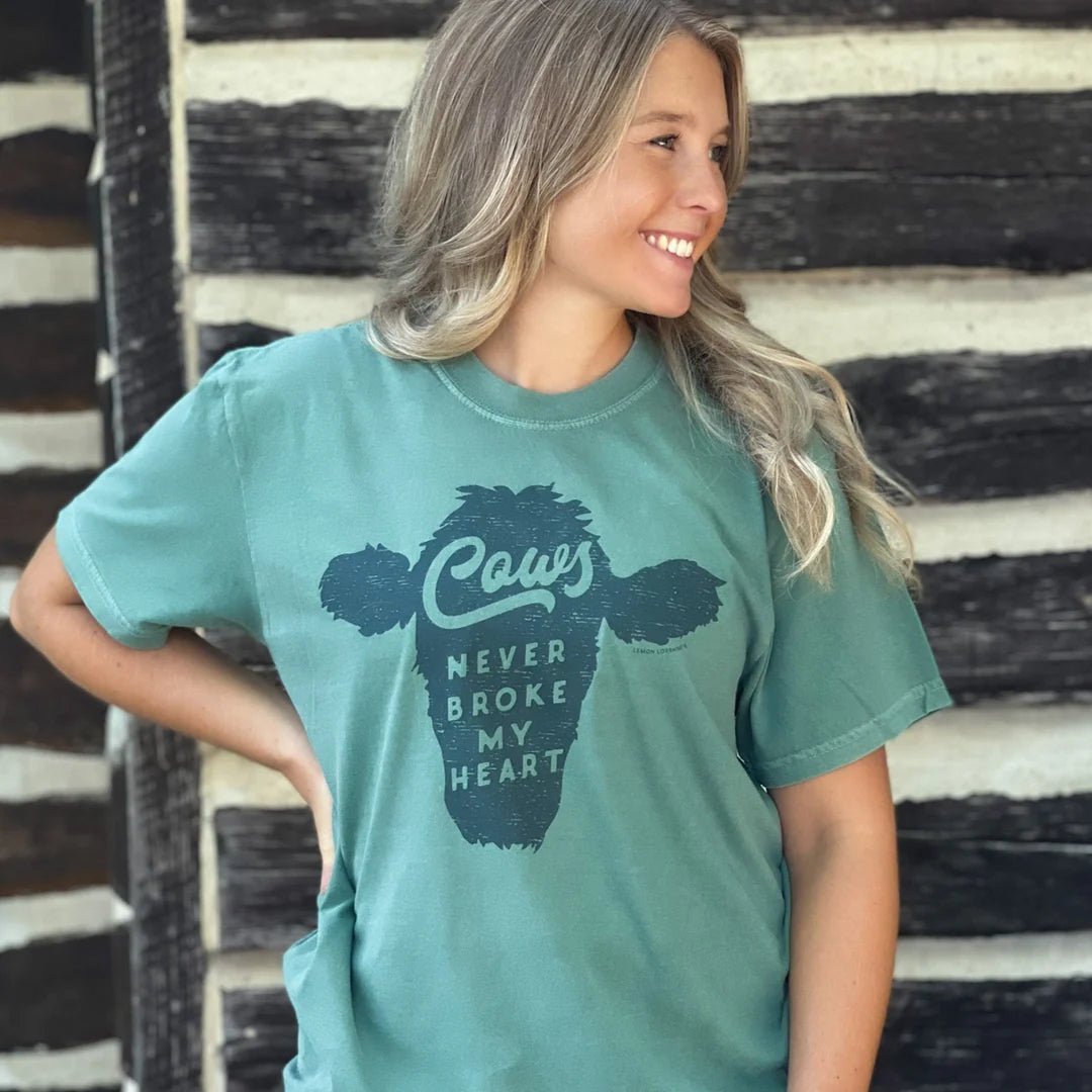 "Cows Never Broke My Heart" Unisex Tees (CLEARANCE) Last Ones! - Wander Together Outfitters